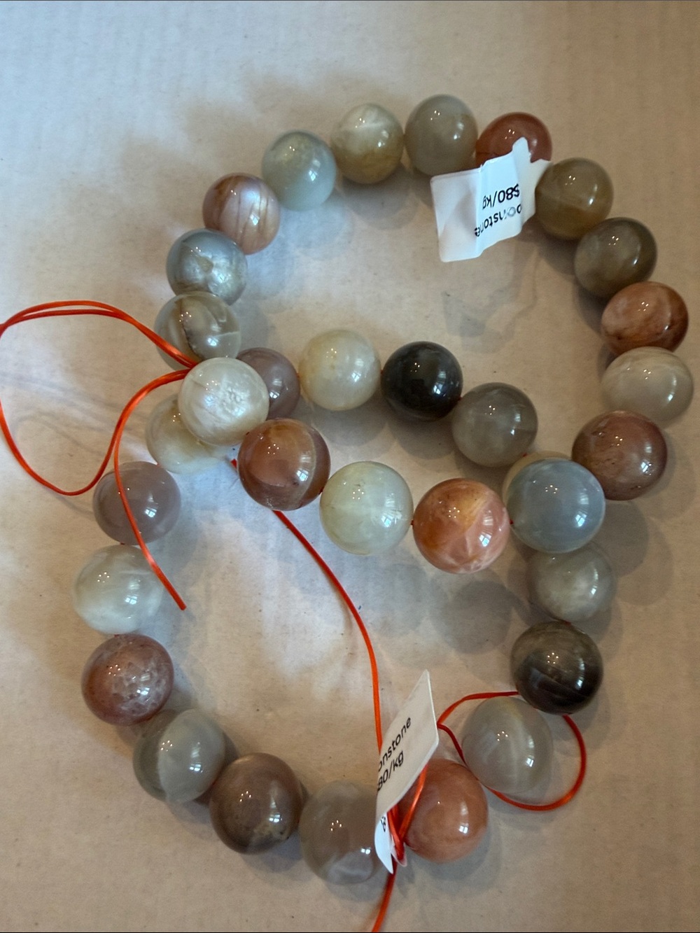Multi-Color Polished Stone Bead Strand diy bracelet